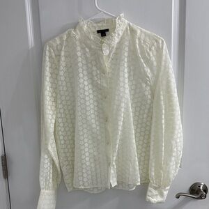 Ann Taylor Cream Floral Blouse